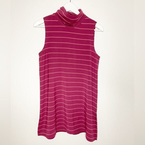 Garnet Hill size small striped turtleneck sleeveless dress - Picture 1 of 9